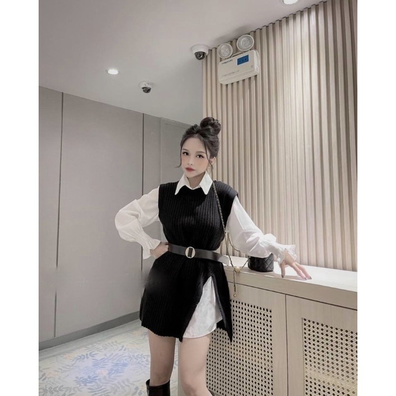 sét áo nữ ( Áo ngoài chất gân đũa Có giãn mềm mại,Áo trong chất vải Cate nhật mềm đẹp