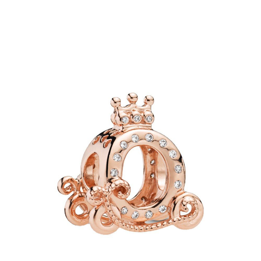 Pandora Túi Tote In Hình Móng Chân Chó Bánh Xe Ngựa Bí Ngô Màu Trắng Bằng Đồng