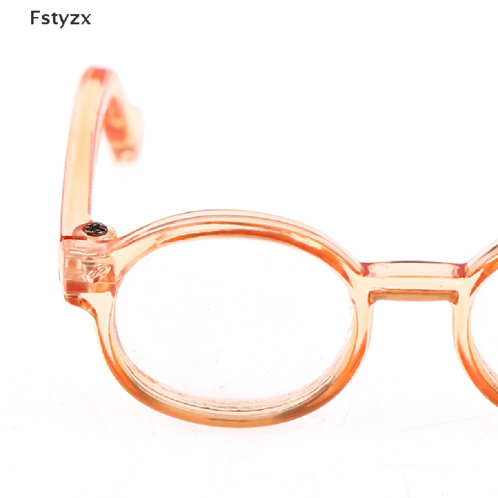 Kính búp bê nhung lông Fstyzx gọng tròn 6.5/ 9.5cm tròng trong suốt FY