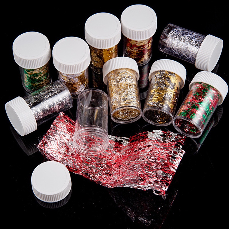 Miếng dán UR SUGAR trang trí móng tay 3D kiểu lưới màu vàng/ bạc