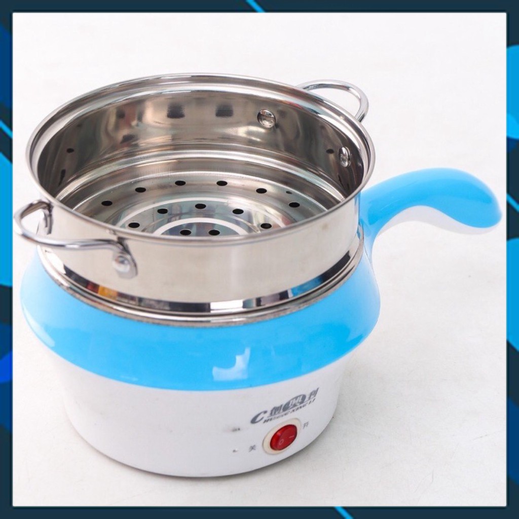 Ca nấu mỳ kêm nồi lẩu mini kèm khay hấp - Chiên xòa đa năng có tay cầm tiện dụng