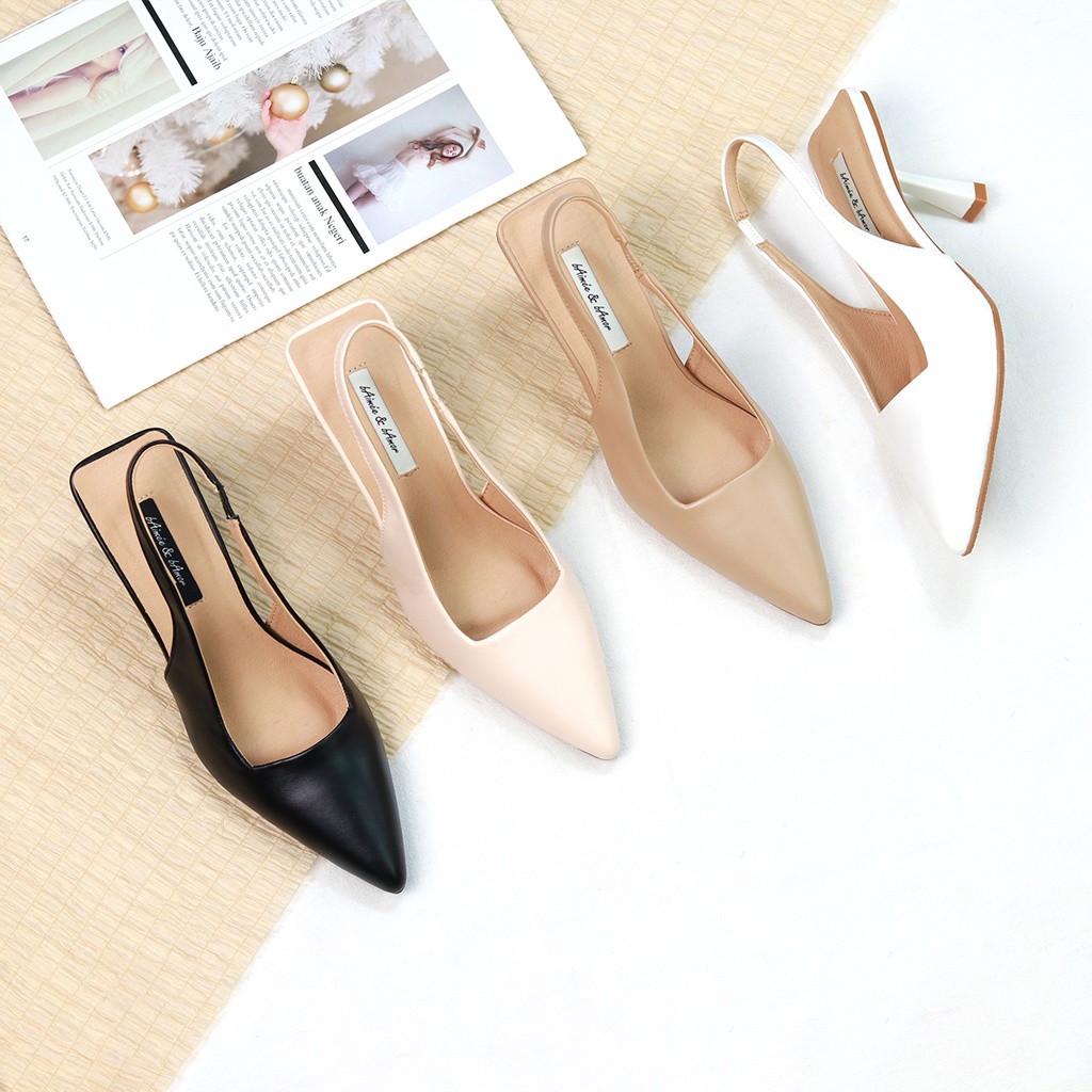 Giày cao gót 7p nữ Gisselle Slingback mũi nhọn gót nhọn thời trang bAimée & bAmor - MS3010