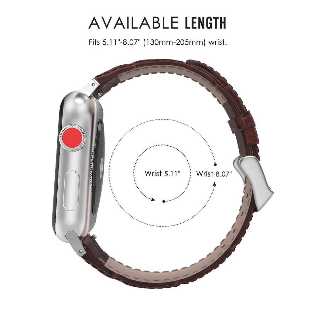 Dây đeo họa tiết da cá sấu thích hợp cho Apple Watch dòng 6 / Se / 5 / 4 / 3 / 2 / 1 Iwatch 38mm 40mm 42mm 44mm
