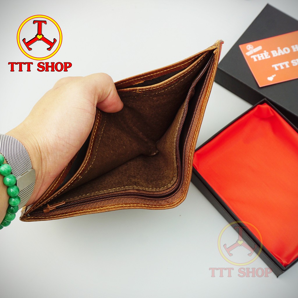 Bóp Nam Cao Cấp Da Bò Siêu Chất - TTT SHOP (Bảo Hành 12 Tháng)