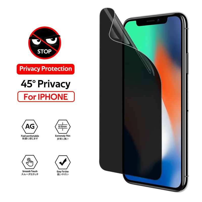 Phim Hydrogel Dán Bảo Vệ Màn Hình Chống Nhìn Trộm Độ Nhạy Cao Cho iPhone14 Plus 13 12 11 Promax Mini X XS Max XR SE2020 7 8 Plus