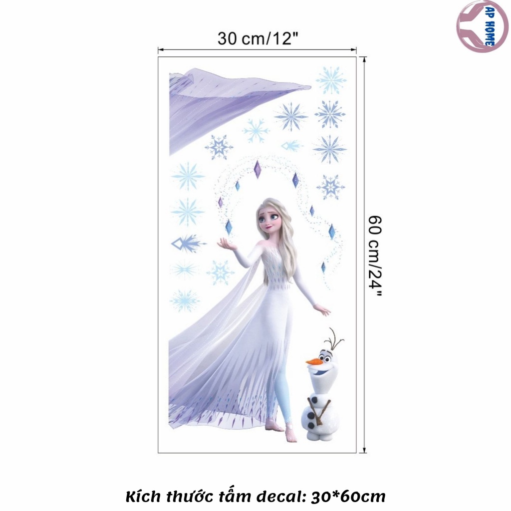 Tranh Elsa và Anna nữ hoàng băng giá sticker dán tường cho bé