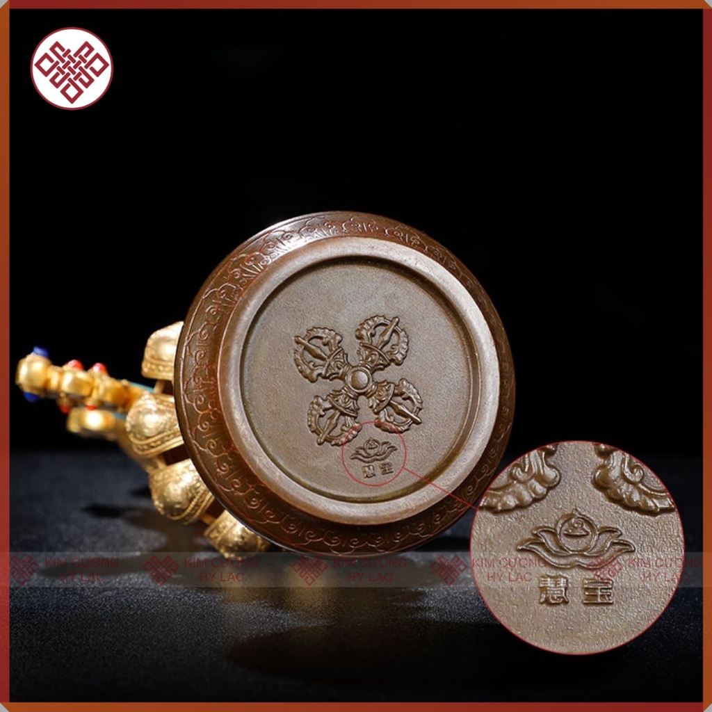 Bát Cát Tường  Mật Tông [Kim Cương Hỷ Lạc] Đồng Mạ V.À.N.G Cao 16 Cm