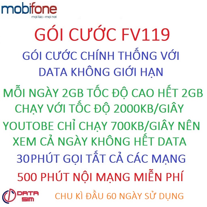 Sim 4G mobifone tỷ GB 500 phút mobi 30 phút liên mạng