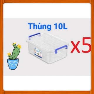 Bộ 5 Thùng Nhựa Trong Duy Tân 10L 43*28*15cm