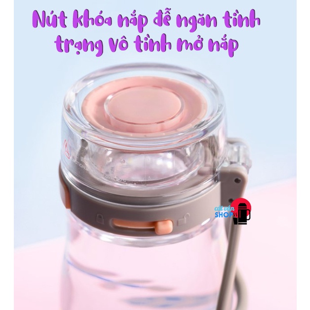 [Có Video]Bình Nước nhựa Tritan Lock&amp;Lock One Touch dung tích 500ml ABF687