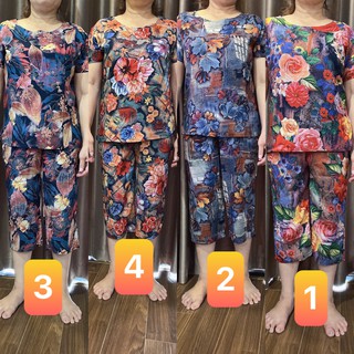 Bộ lanh quần lửng cao cấp cho mẹ
