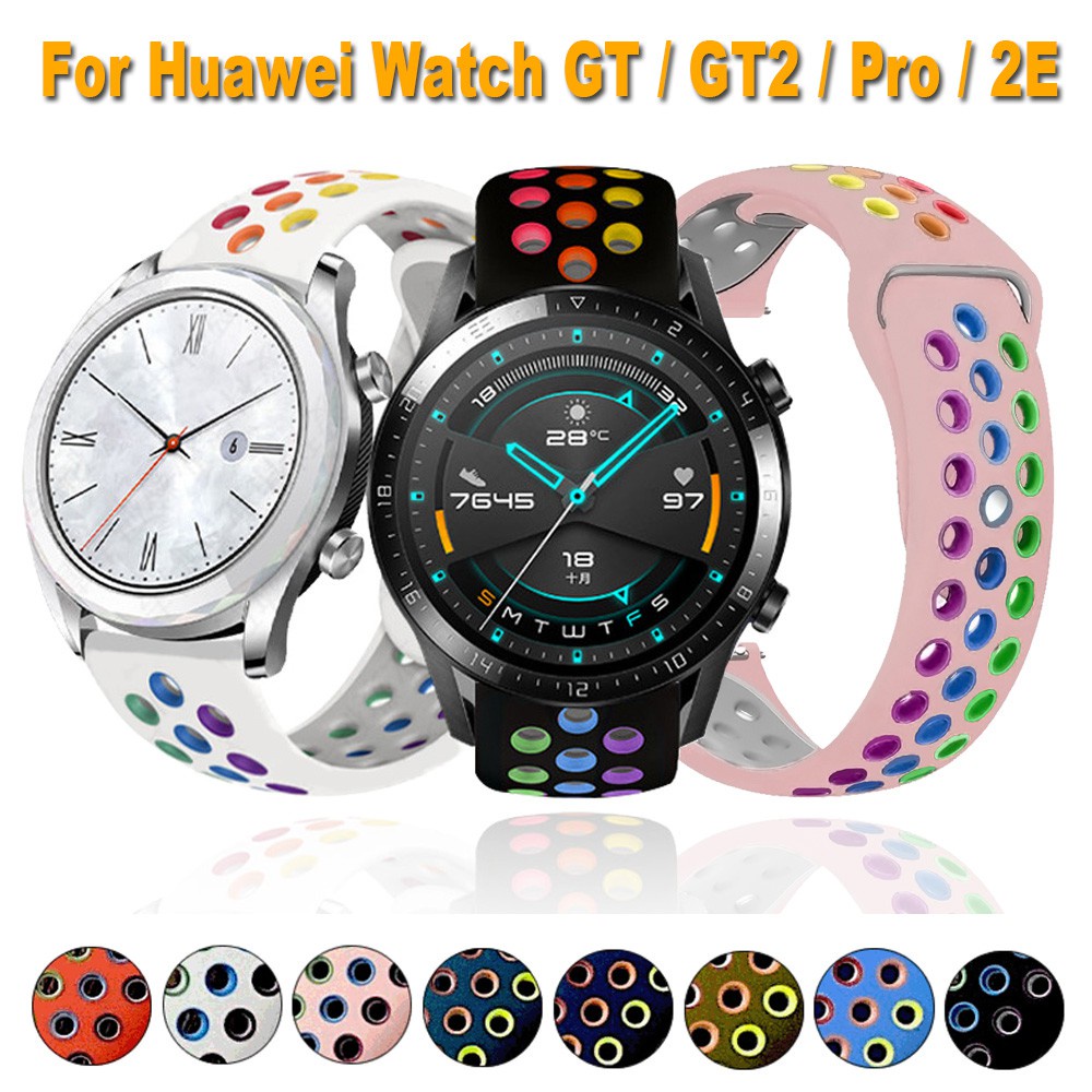 Dây Đeo Silicon Thoáng Khí Nhiều Màu Sắc Cho Đồng Hồ Thông Minh Huawei Watch GT 2 Pro GT2 GT3 46mm 42mm GT 2e