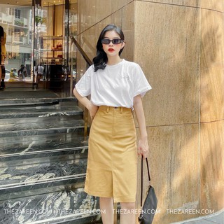 CHÂN VÁY DÀI XẺ GIỮA BASIC ZAREEN VAB08 NÂU