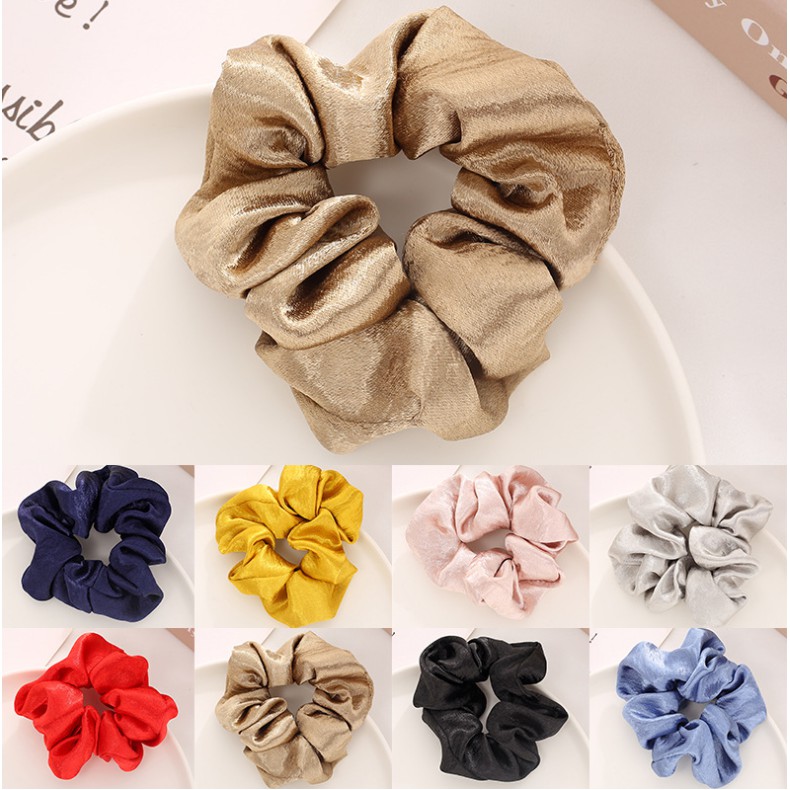 Dây Cột Tóc Vải Scrunchies Phi Bóng Nhiều Màu