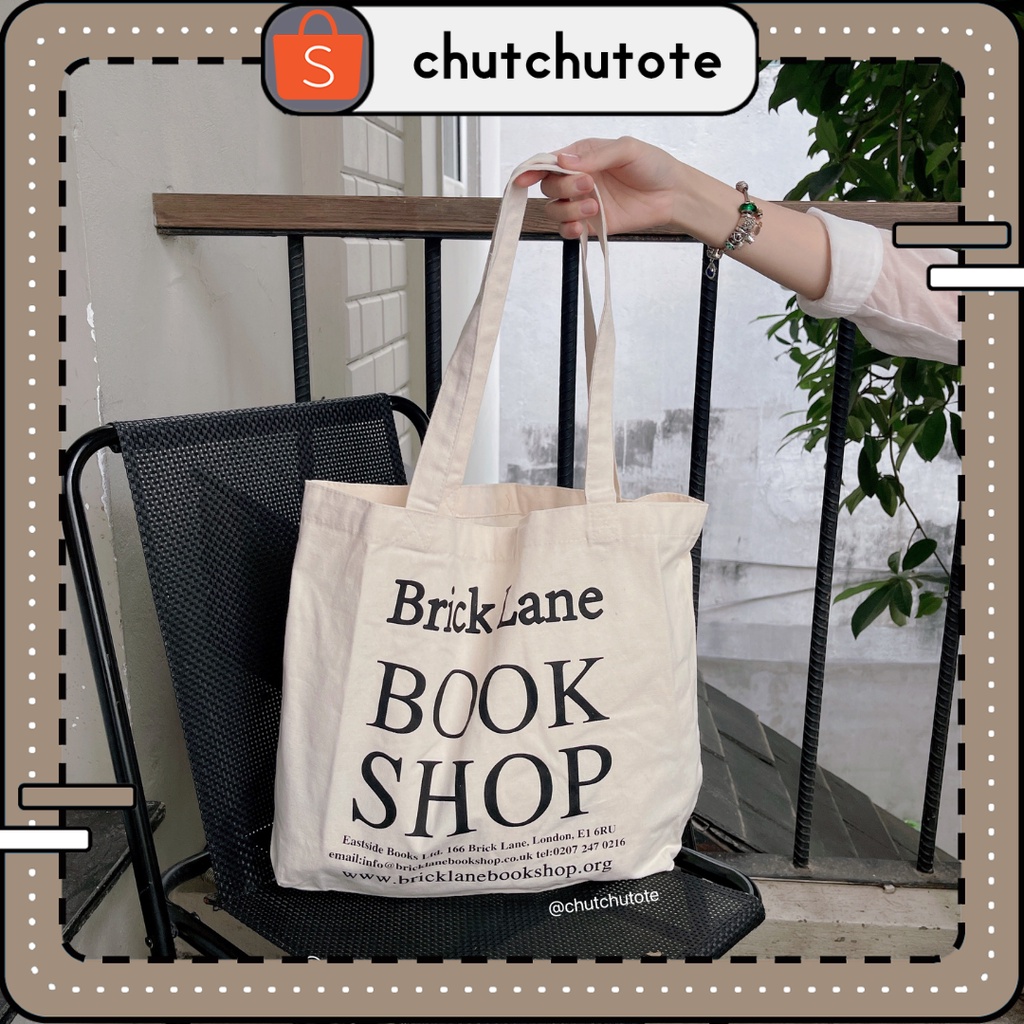 T255/[HÀNG MỚI VỀ] Túi Vải Tote Bookshop Kiểu Dáng Nhật Bản Xinh Xắn