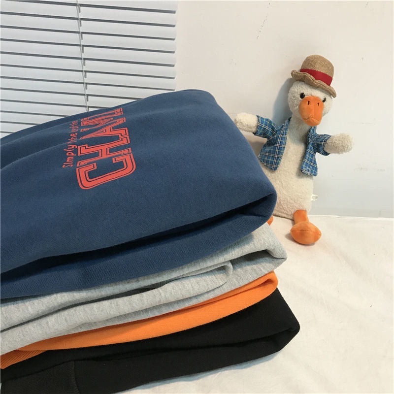 Áo Nỉ Nhung Dài Tay Nam Nữ Cổ Tròn Form Rộng Xu Hướng Thời Trang Hàn Quốc