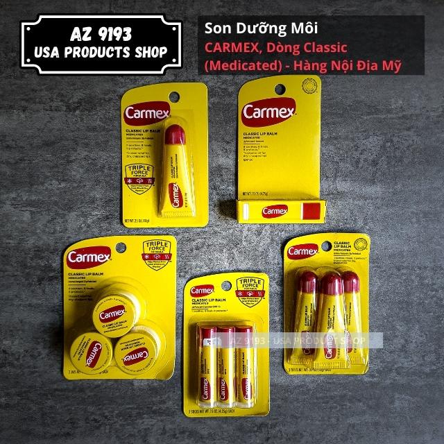 [Nội Địa Mỹ] Son Dưỡng Môi CARMEX, Dòng Classic, Dưỡng Ảm, Chống Nứt Nẻ, Bảo Vể Môi - AZ 9193