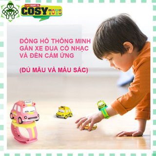 Đồng hồ đeo tay cho bé gắn xe đua có nhạc, đủ màu sắc