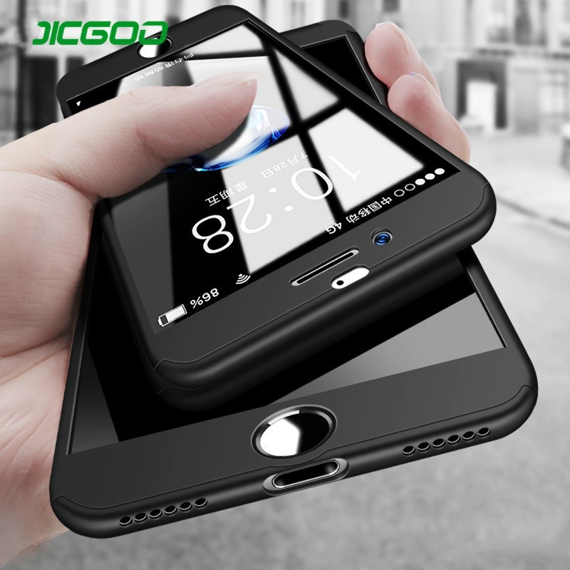 Vỏ điện thoại 360 Full Cover cho iPhone X XS 7 6 6s 8 Plus Vỏ bảo vệ PC cho iPhone 12Mini XR 11 12 Pro XS Max Vỏ bằng kính