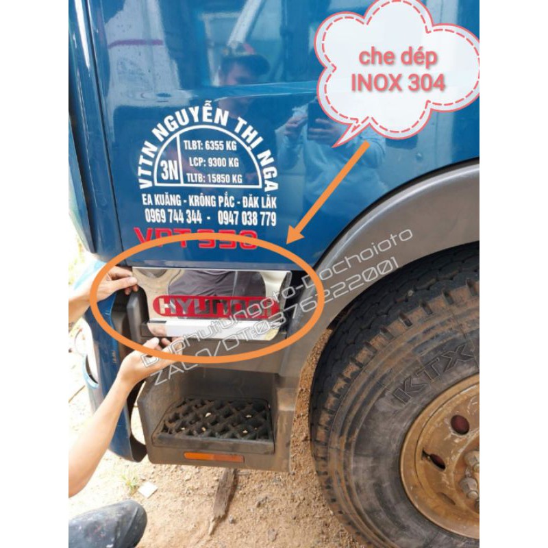 Bộ che dép INOX cho các xe tải HUYNDAI 3T5 , CHENGLONG, HINO 700, JAC, AUMAN