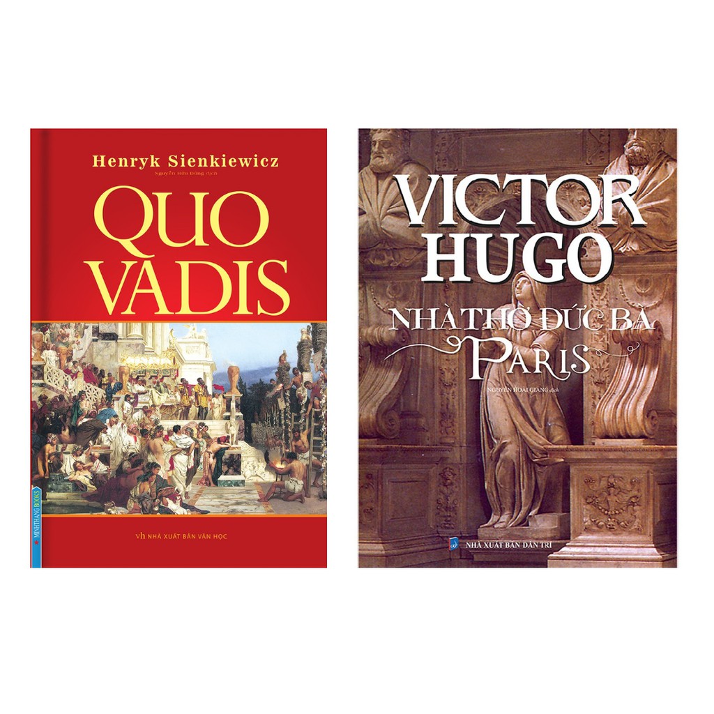 Sách - Combo Victor Hugo Nhà Thờ Đức Bà Paris + Quo Vadis (bìa cứng)