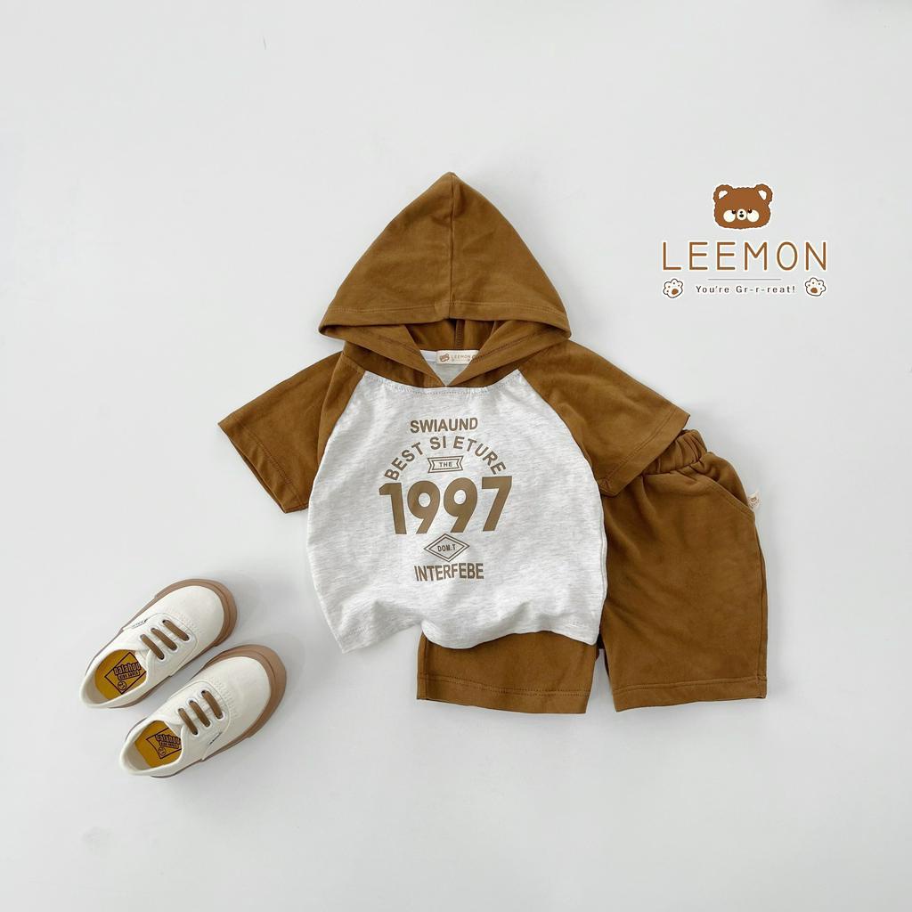 Bộ quần áo phối mũ cho bé Beemo,Chất liệu cotton mềm mịn,thoáng mát,tay áo raglan khỏe khoắn, hình in sắc nét B288