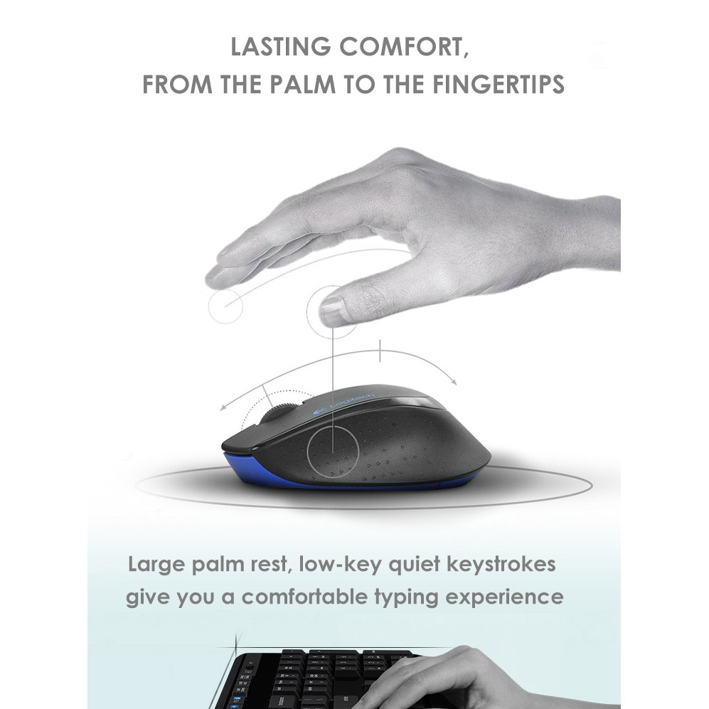 Logitech MK345 wireless keyboard mouse ergonomic waterproof mute keyboard and mouse combination
