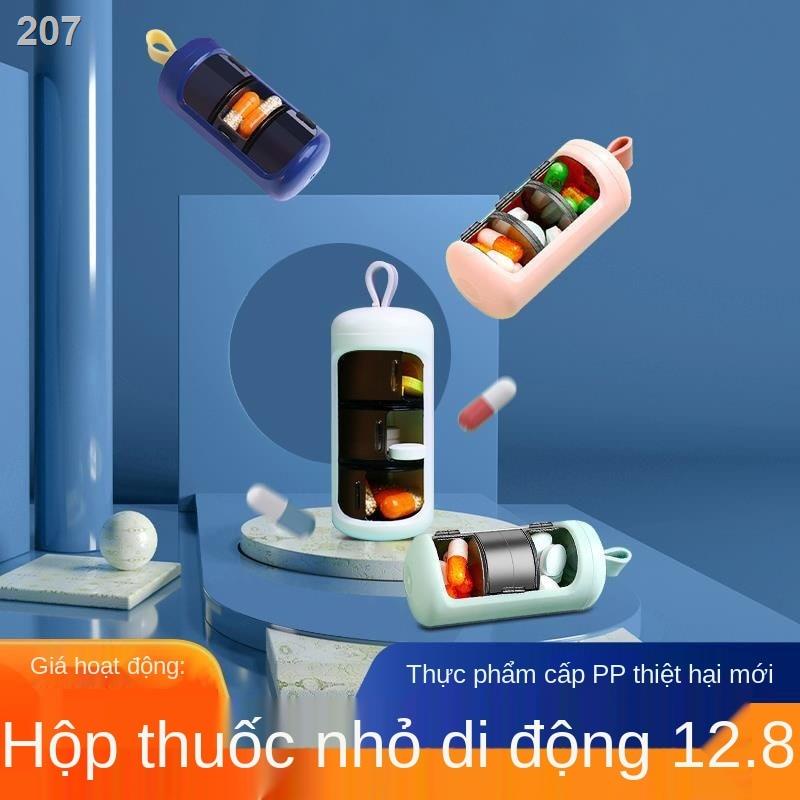 【HOT】Hộp đựng thuốc di động 3 ngăn bảo quản du lịch mini dung tích lớn nhỏ gọn kín