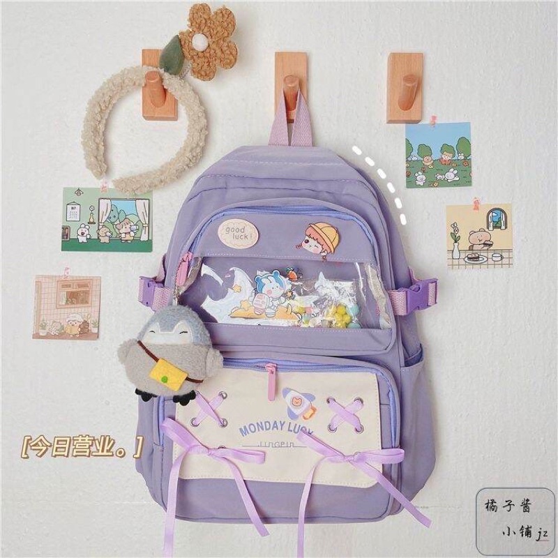 Balo Ulzzang Chống Thấm Balo Thời Trang Đi Chơi Đi Học Monday Lucky