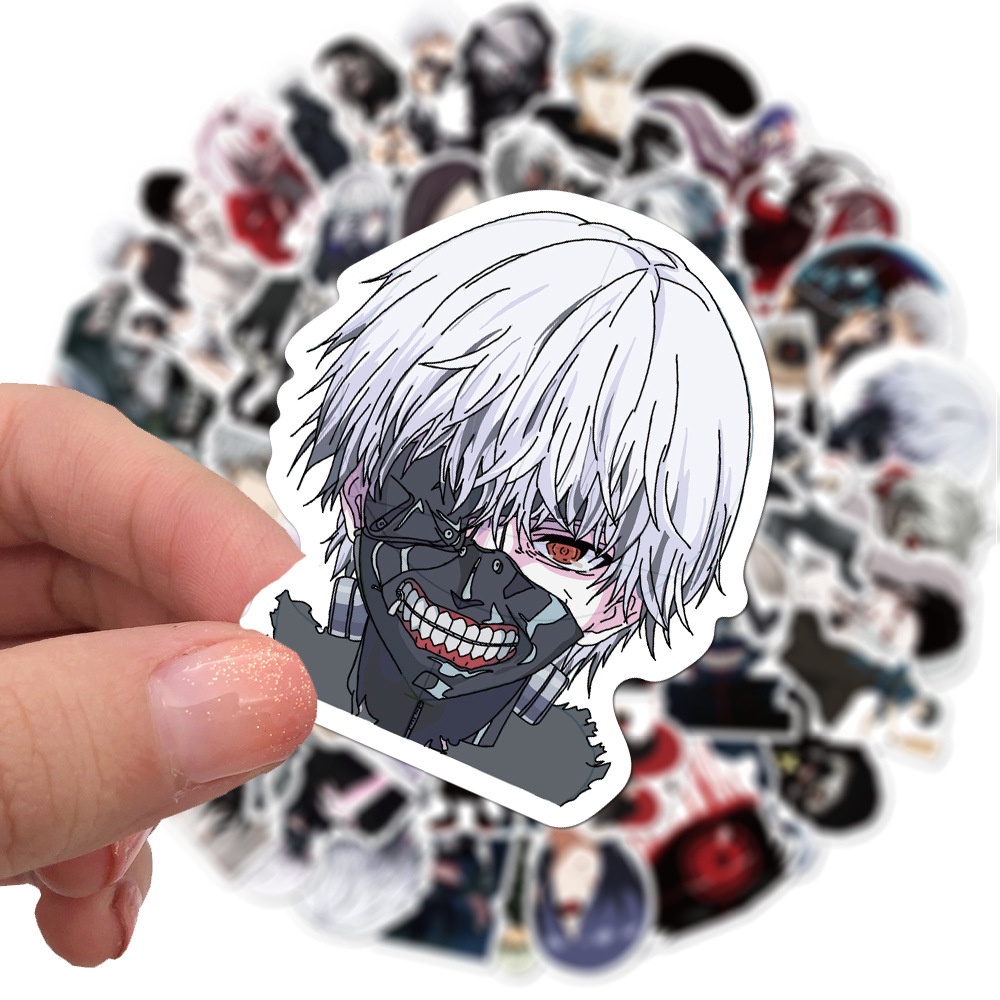 Set 10/ 50 miếng dán trang trí hình anime Tokyo Ghoul