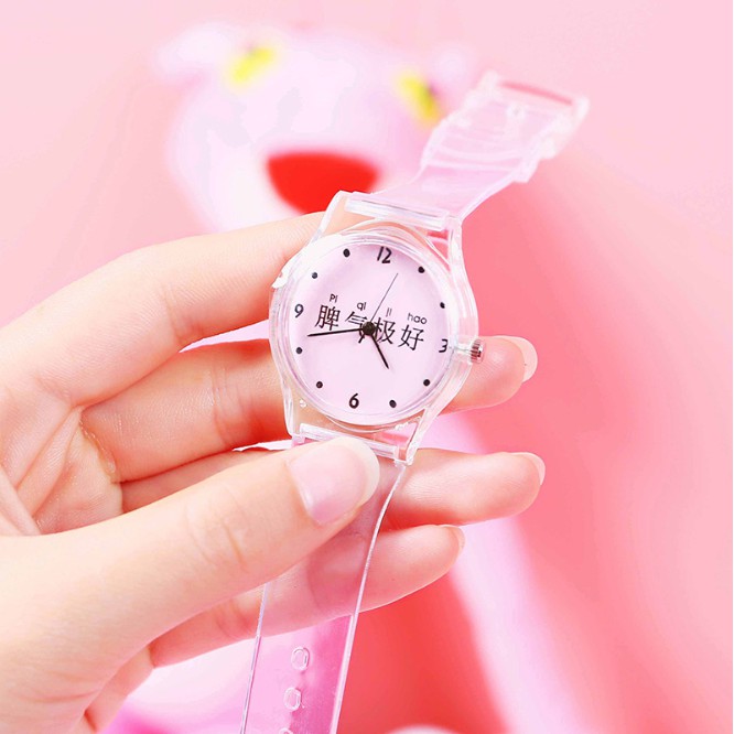  [Cute Girl] Đồng hồ nữ dây nhựa dẻo DND mặt hồng cực cute | BigBuy360 - bigbuy360.vn