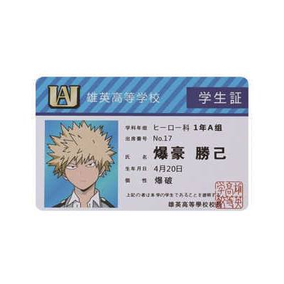 Thẻ ID nhân vật hoạt hình anime My Hero Academia bằng PVC đáng yêu