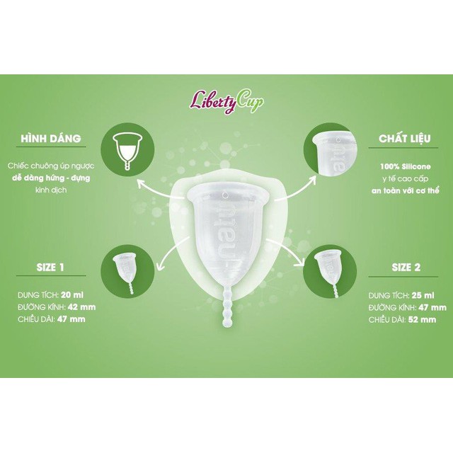 Cốc Nguyệt San Liberty Cup Pháp 2 Size 20-25ml