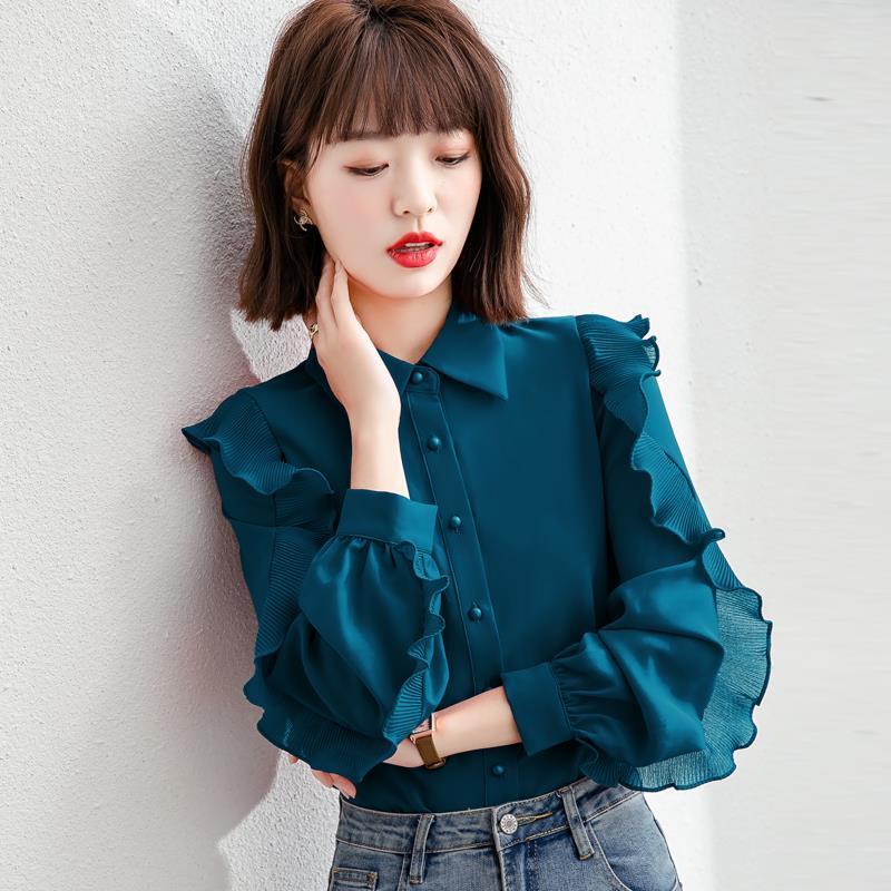 Áo Sơ Mi Voan Dài Tay Thời Trang Dành Cho Nữ