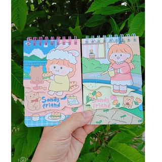 Sổ tay ghi chú lò xo 2 tầng/ 3 tầng họa tiết hoạt hình đáng yêu