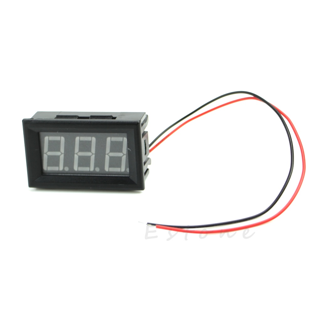 Vôn Kế Hiển Thị LED 3 Chữ Số Mini 2 Dây DC 5-120V