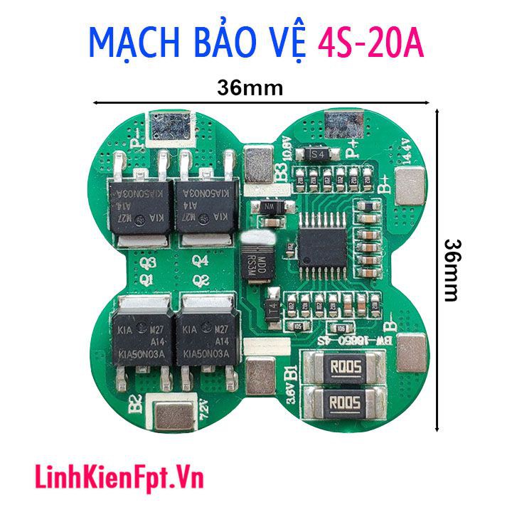 Mạch bảo vệ pin 4s 16.8v 20a