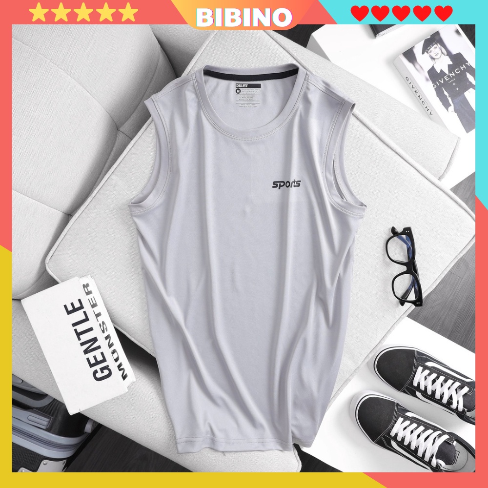 Áo ba lỗ nam nữ tank top form rộng unisex big size sát nách tập GYM phong cách thể thao thun lạnh mềm mịn BIBINO