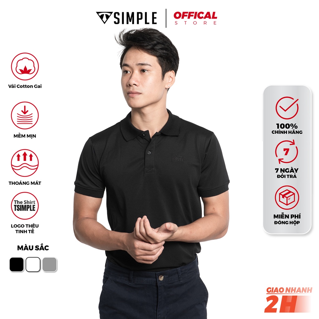 Áo Thun Polo Nam ngắn tay TSIMPLE cổ bẻ vải cá sấu cotton cao cấp xuất xịn chuẩn form logo thêu ACT