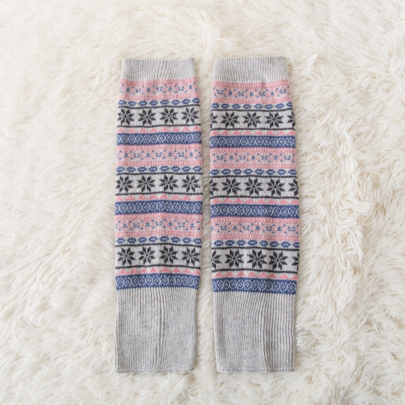 Youyo Vớ Ống Chân Dệt Kim Giữ Ấm Chân Hình Bông Tuyết Mùa Đông Phong Cách Thể Thao Cho Nữ