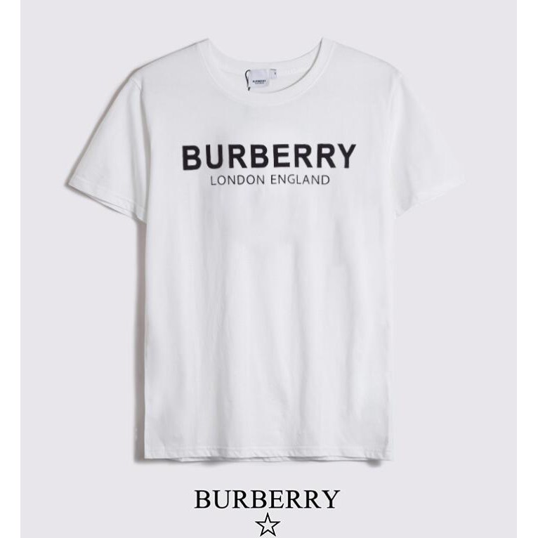 Áo Thun Cotton Tay Ngắn In Họa Tiết Burberry Thời Trang Cho Nam Và Nữ