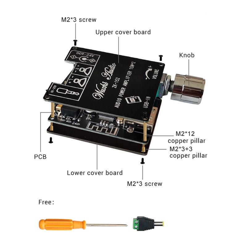 Bảng Mạch Khuếch Đại Âm Thanh Bluetooth 15W+15W 9-24V ZK-152