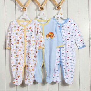 Set 3bộ body dài tay cho bé từ 3 - 12 tháng