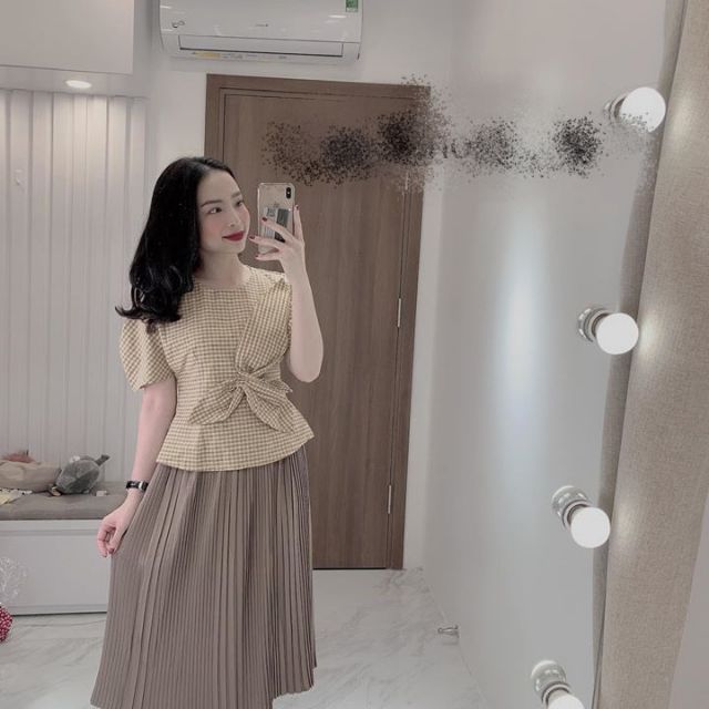 Áo kiểu vải kẻ