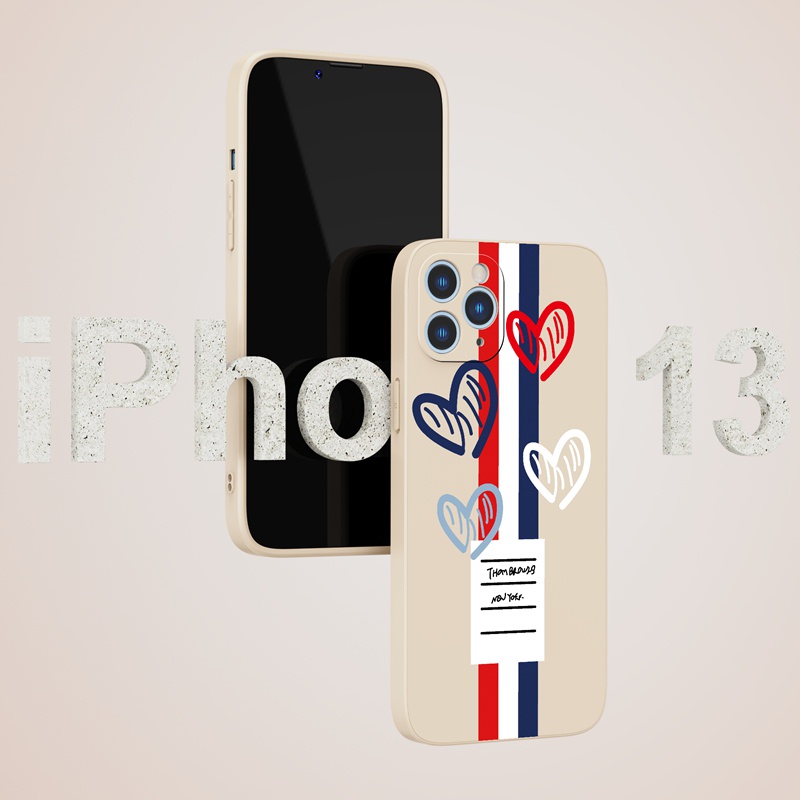 Ốp lưng iphone Suntaiho Ốp lưng iphone Ốp Điện Thoại silicon mềm hình bốn trái tim cho iPhone 13 12 11 Pro Max X XR Xs Max 7 8 Plus 12mini 13mini