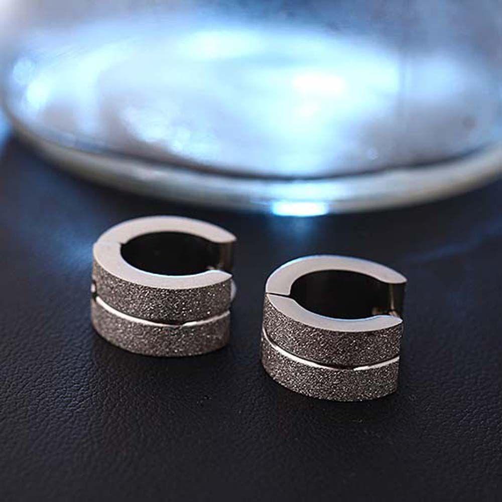 1 Đôi Bông Tai Tròn Phong Cách Punk MXMUSTY|Trang Sức Vòng Tròn Bằng Thép Không Gỉ Màu Sắc Dành Cho Nam Và Nữ