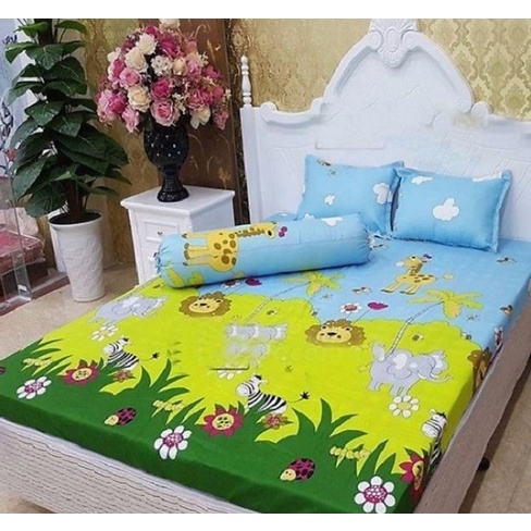 [SALE LỖ 49K]Ga trải giường bo chun 1m6x2m,được chọn nhiều mẫu[vườn thú]