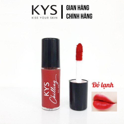 [Mã BMBAU50 giảm 7% đơn 99K] Son kem lì lâu trôi KYS Chocolate Matte Lipstick Đỏ Lạnh (phiên bản tester mini 0.8gr)