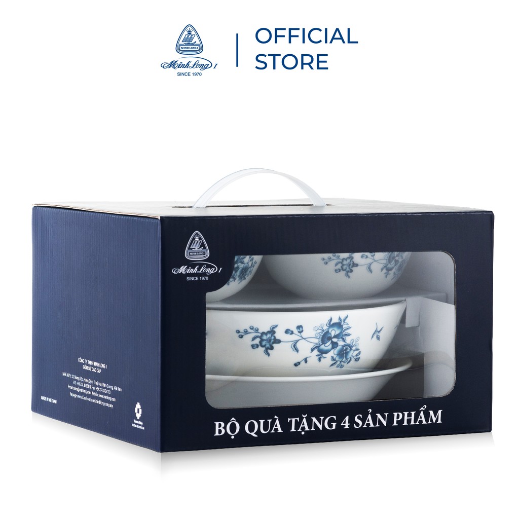 (GIFT) Bộ bàn ăn Minh Long ăn 2 người 4 sản phẩm Jasmine Lys Thanh Xuân