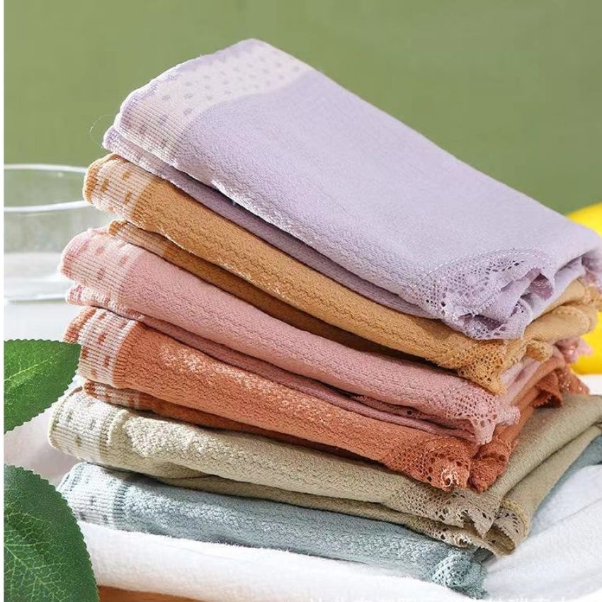 Quần Lót Nữ - Quần lót nữ cotton vải mềm viền ren ôm bụng kháng khuẩn thông hơi co giãn tốt Q13